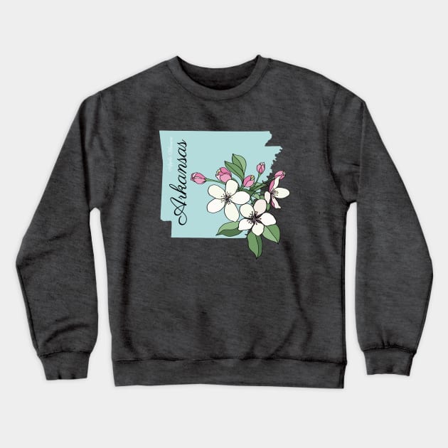 Arkansas State Flower Crewneck Sweatshirt by Hanatist Studio